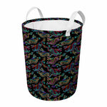 Chinese Dragon Pattern Print Round Laundry Basket