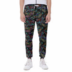 Chinese Dragon Pattern Print Scuba Joggers