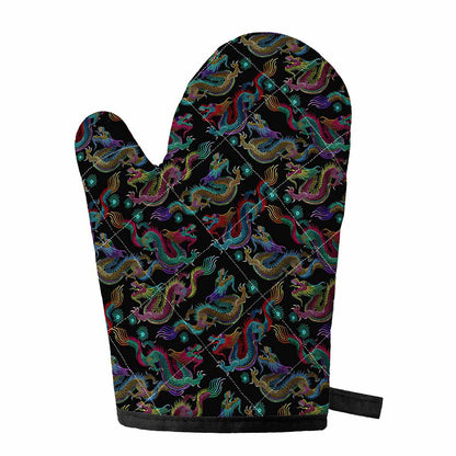 Chinese Dragon Pattern Print Single Oven Mitt