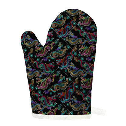 Chinese Dragon Pattern Print Single Oven Mitt