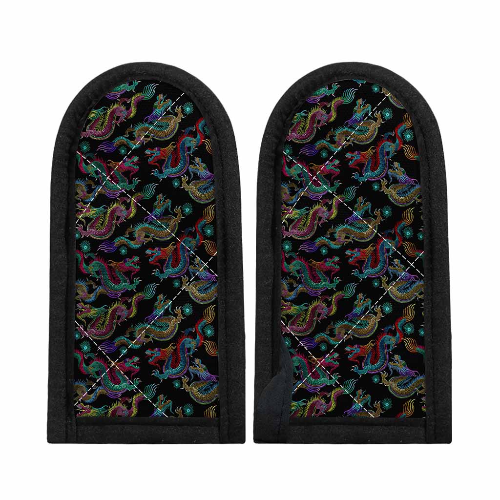 Chinese Dragon Pattern Print Skillet Handle Cover
