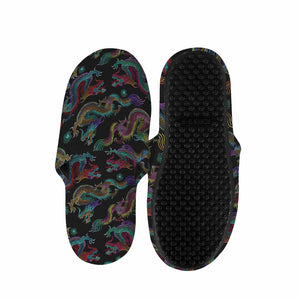 Chinese Dragon Pattern Print Slippers