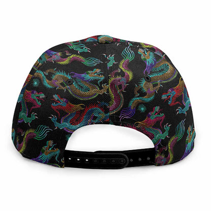 Chinese Dragon Pattern Print Snapback Cap