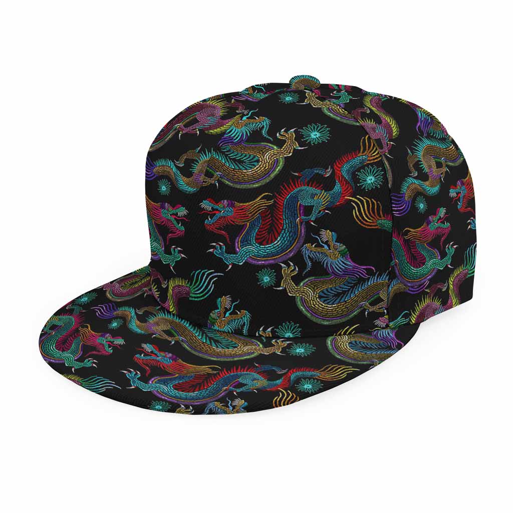 Chinese Dragon Pattern Print Snapback Cap