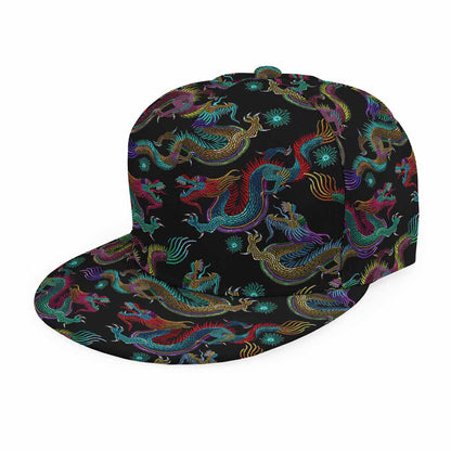 Chinese Dragon Pattern Print Snapback Cap