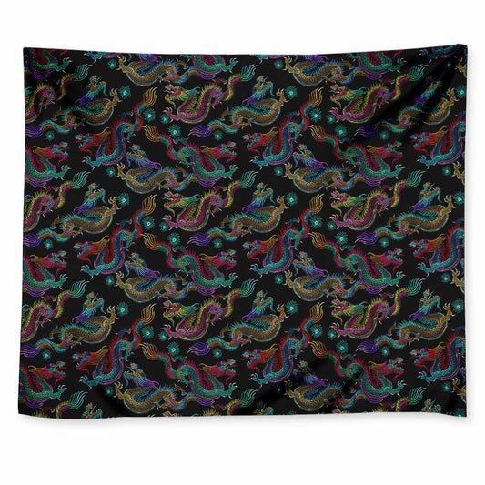 Chinese Dragon Pattern Print Tapestry