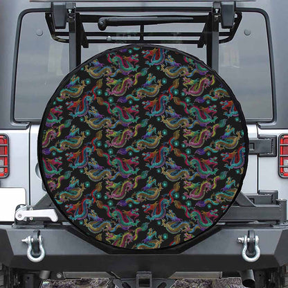 Chinese Dragon Pattern Print Tire Cover