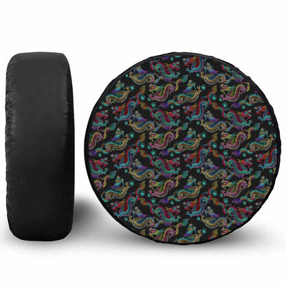 Chinese Dragon Pattern Print Tire Cover
