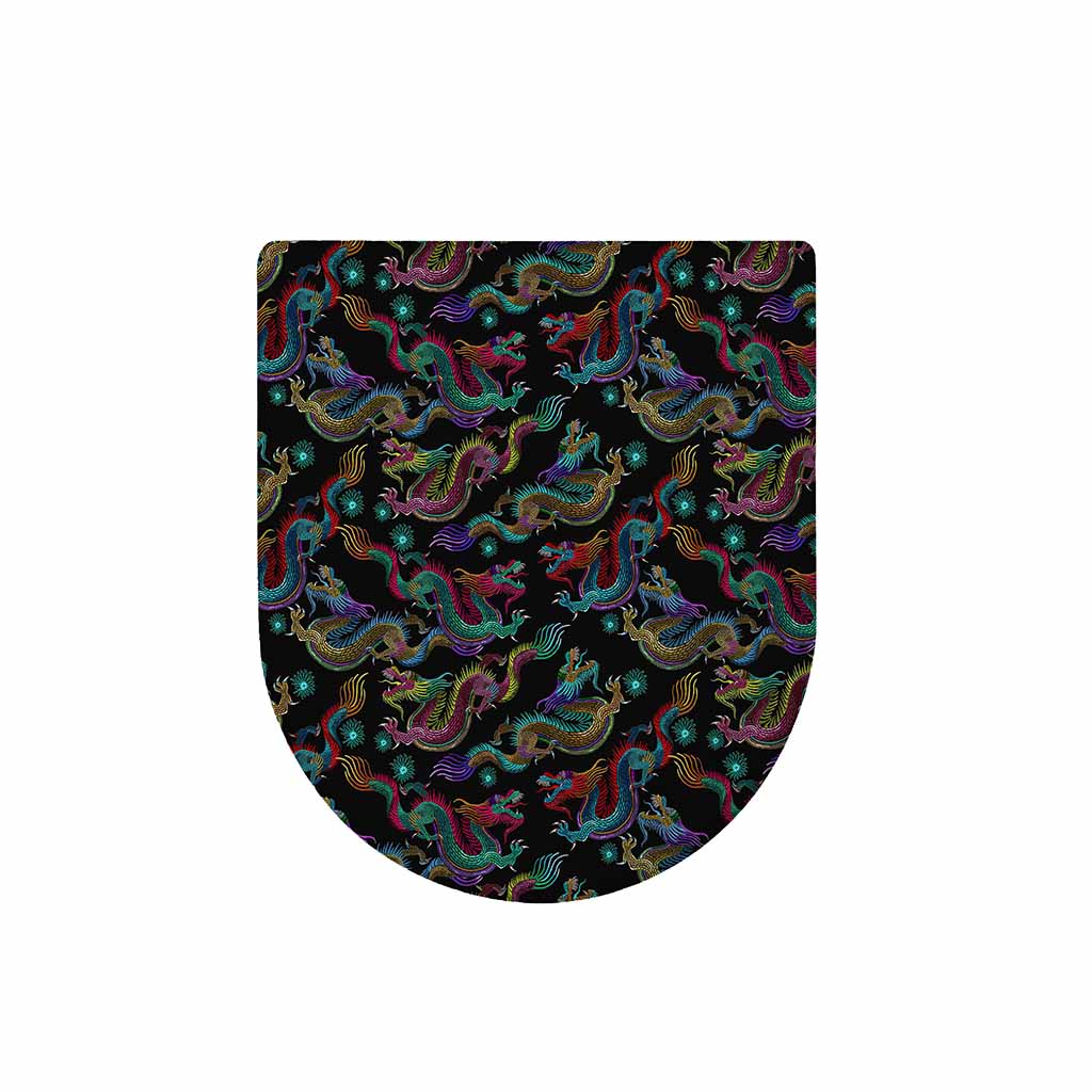 Chinese Dragon Pattern Print Toilet Lid Cover