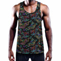 Chinese Dragon Pattern Print Men's Workout Tank Top