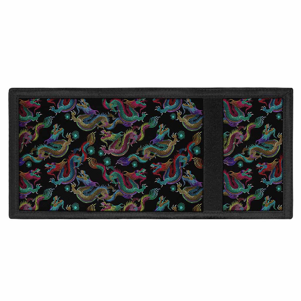 Chinese Dragon Pattern Print Trifold Wallet