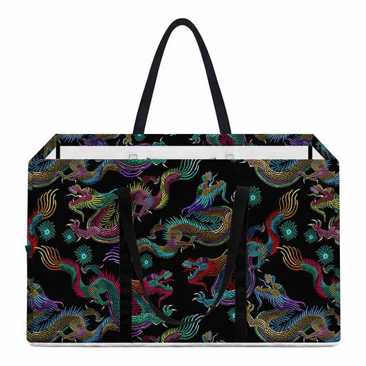 Chinese Dragon Pattern Print Utility Tote Bag