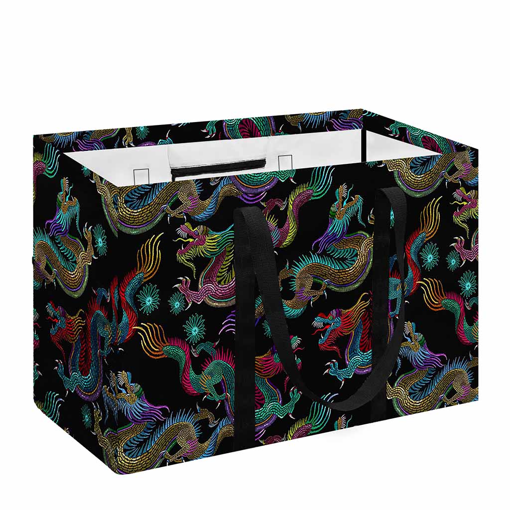 Chinese Dragon Pattern Print Utility Tote Bag