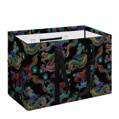 Chinese Dragon Pattern Print Utility Tote Bag