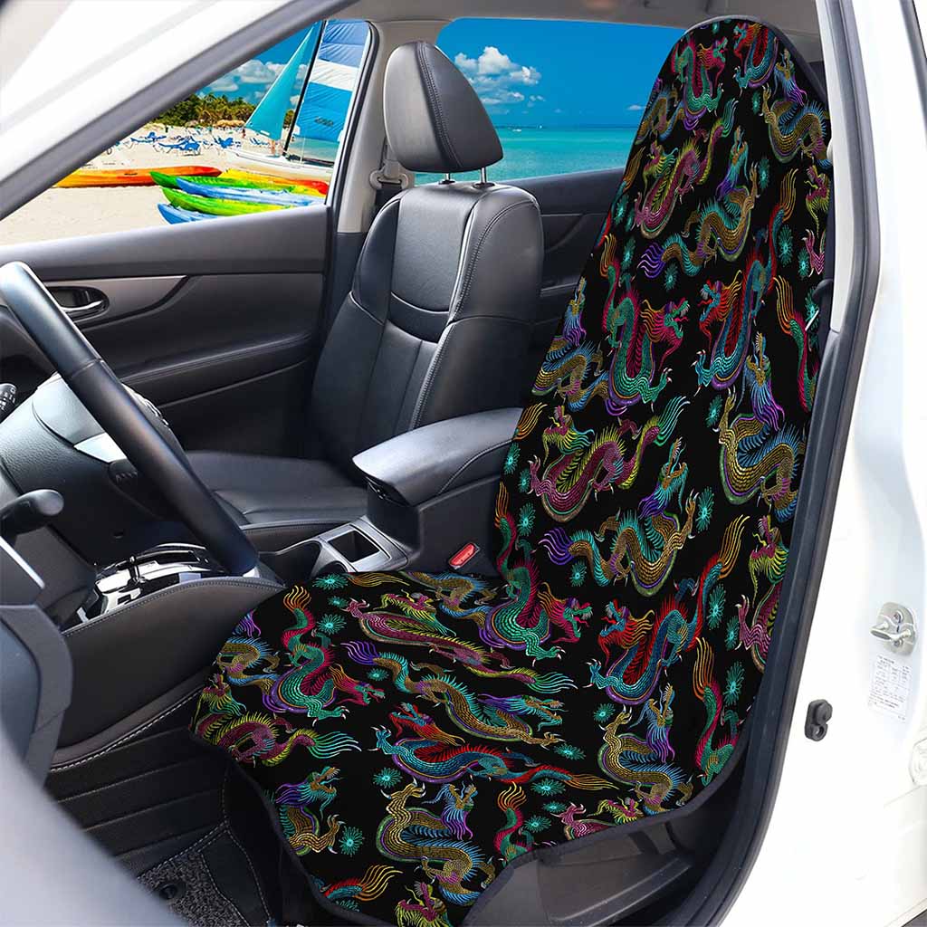 Chinese Dragon Pattern Print Waterproof Car Seat Cover