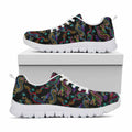 Chinese Dragon Pattern Print White Running Shoes