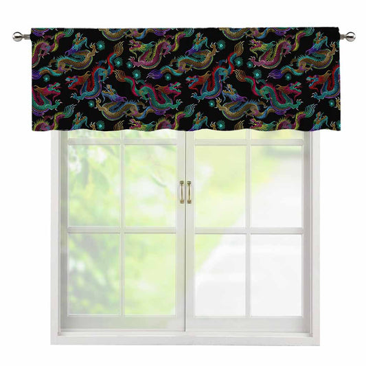 Chinese Dragon Pattern Print Window Valance