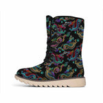 Chinese Dragon Pattern Print Winter Boots