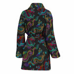 Chinese Dragon Pattern Print Women's Bathrobe