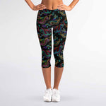 Chinese Dragon Pattern Print Women's Capri Leggings