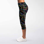 Chinese Dragon Pattern Print Women's Capri Leggings