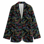 Chinese Dragon Pattern Print Women's Cotton Blazer