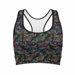 Chinese Dragon Pattern Print Women's Sports Bra