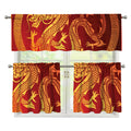 Chinese Dragon Zodiac Sign Print 3 Piece Kitchen Curtains