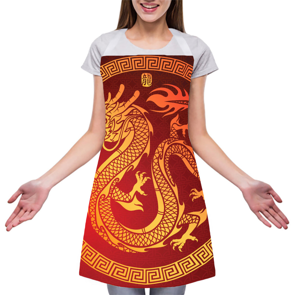 Chinese Dragon Zodiac Sign Print Adjustable Apron