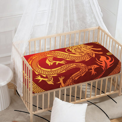 Chinese Dragon Zodiac Sign Print Baby Crib Sheet
