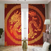 Chinese Dragon Zodiac Sign Print Blackout Pencil Pleat Curtains