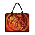 Chinese Dragon Zodiac Sign Print Canvas Tote Bag