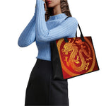 Chinese Dragon Zodiac Sign Print Canvas Tote Bag