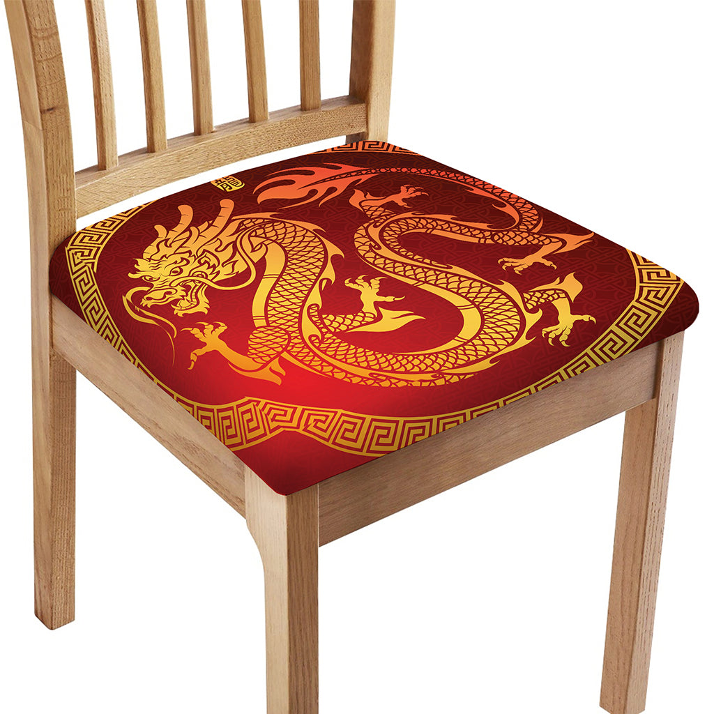 Chinese Dragon Zodiac Sign Print Chair Cushion Cover