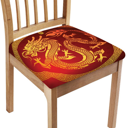 Chinese Dragon Zodiac Sign Print Chair Cushion Cover