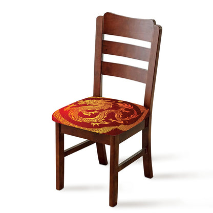 Chinese Dragon Zodiac Sign Print Chair Cushion Cover