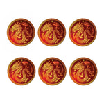 Chinese Dragon Zodiac Sign Print Coaster Set