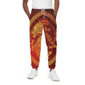 Chinese Dragon Zodiac Sign Print Cotton Sweatpants