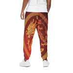 Chinese Dragon Zodiac Sign Print Cotton Pants