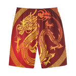 Chinese Dragon Zodiac Sign Print Cotton Shorts