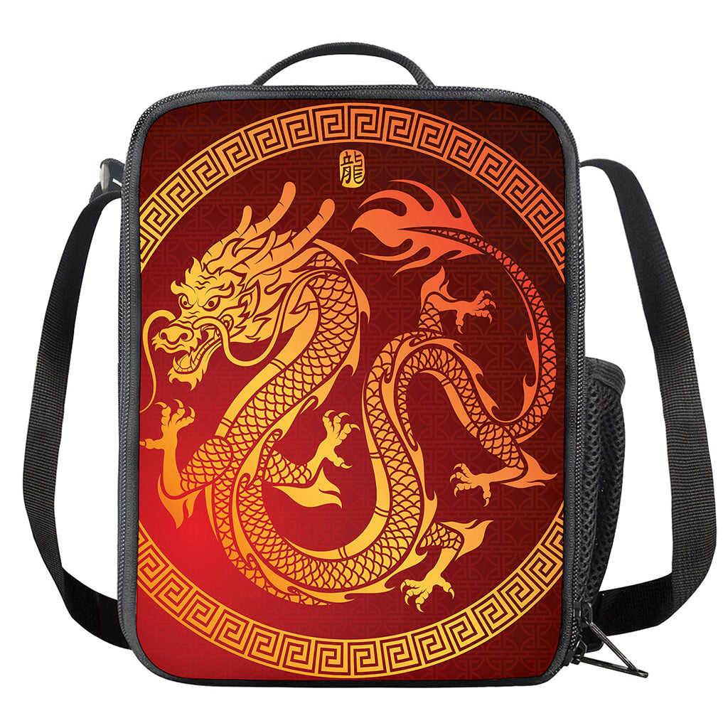 Chinese Dragon Zodiac Sign Print Crossbody Lunch Bag