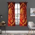 Chinese Dragon Zodiac Sign Print Grommet Curtain Panels