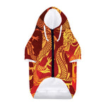 Chinese Dragon Zodiac Sign Print Dog Zip Up Hoodie
