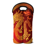 Chinese Dragon Zodiac Sign Print Double Neoprene Wine Tote