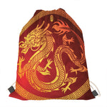 Chinese Dragon Zodiac Sign Print Drawstring Bag