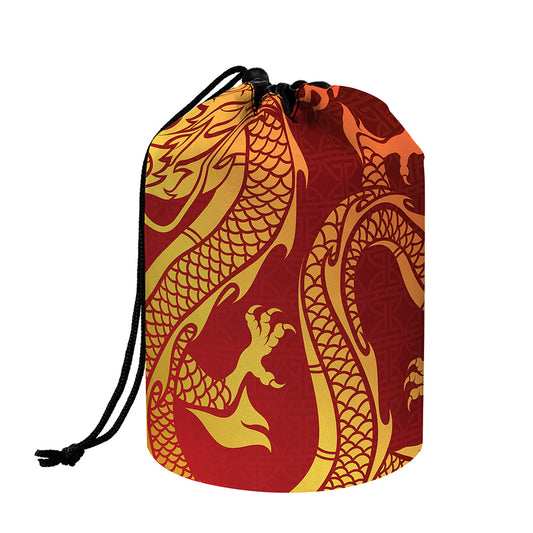 Chinese Dragon Zodiac Sign Print Drawstring Makeup Bag