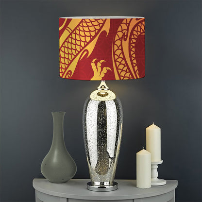 Chinese Dragon Zodiac Sign Print Drum Lamp Shade