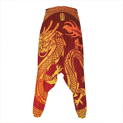 Chinese Dragon Zodiac Sign Print Hammer Pants