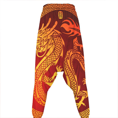 Chinese Dragon Zodiac Sign Print Hammer Pants