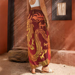 Chinese Dragon Zodiac Sign Print Harem Pants